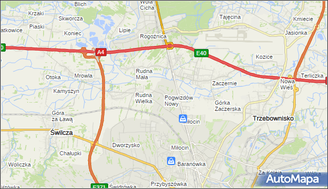 mapa Pogwizdów Nowy, Pogwizdów Nowy na mapie Targeo