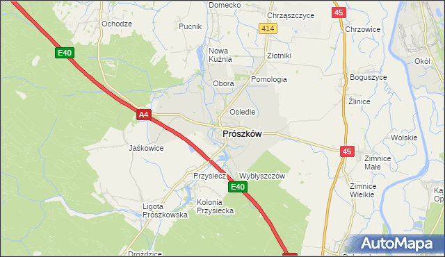 mapa Prószków, Prószków na mapie Targeo