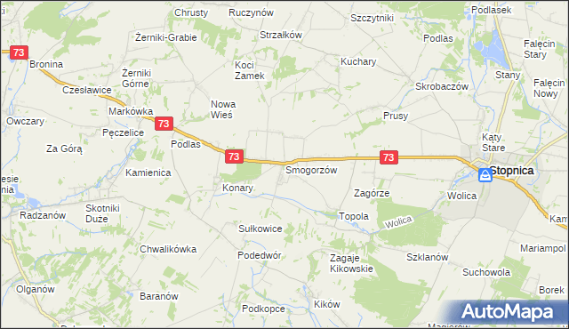 mapa Smogorzów gmina Stopnica, Smogorzów gmina Stopnica na mapie Targeo