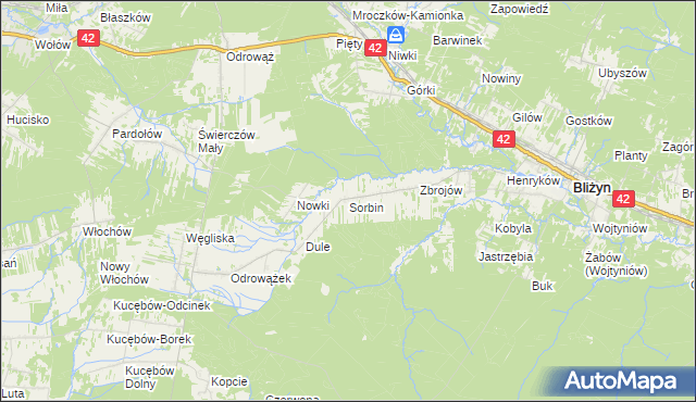 mapa Sorbin, Sorbin na mapie Targeo