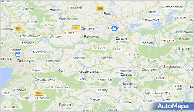 mapa Stryszowa, Stryszowa na mapie Targeo