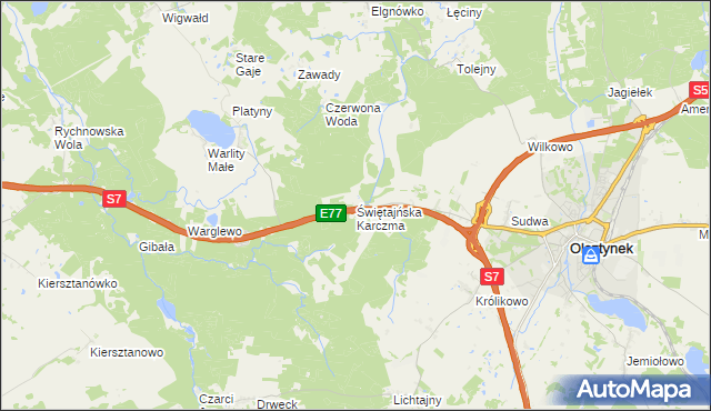 mapa Świętajńska Karczma, Świętajńska Karczma na mapie Targeo