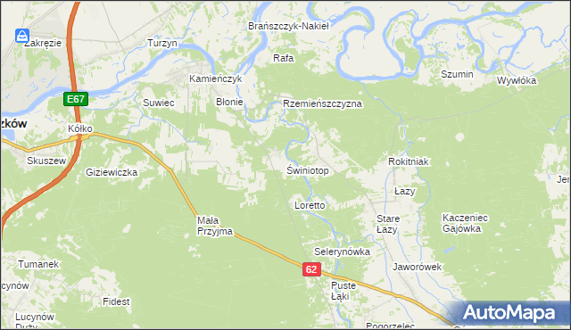 mapa Świniotop, Świniotop na mapie Targeo