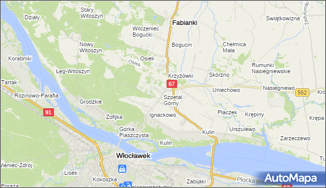 mapa Szpetal Górny, Szpetal Górny na mapie Targeo