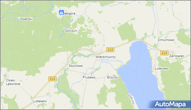 mapa Wierzchucino, Wierzchucino na mapie Targeo