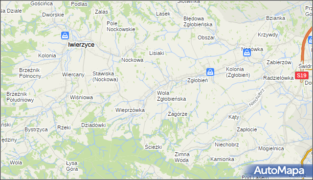 mapa Wola Zgłobieńska, Wola Zgłobieńska na mapie Targeo