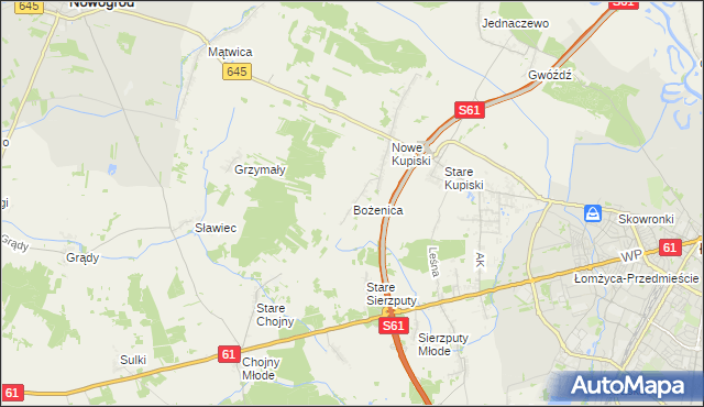 mapa Bożenica, Bożenica na mapie Targeo