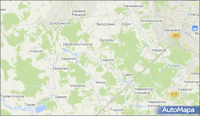 mapa Czaplino gmina Choroszcz, Czaplino gmina Choroszcz na mapie Targeo