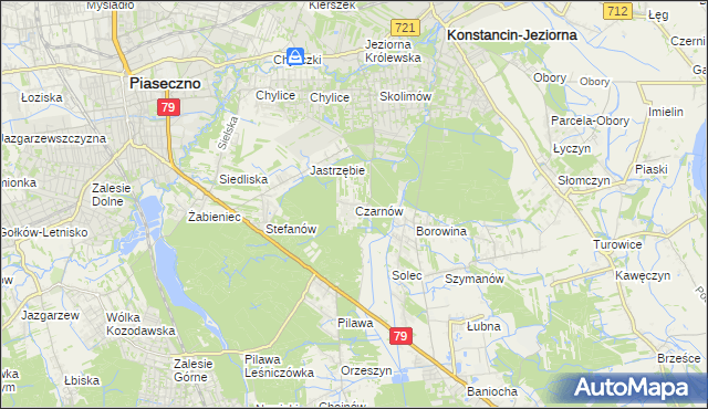 mapa Czarnów gmina Konstancin-Jeziorna, Czarnów gmina Konstancin-Jeziorna na mapie Targeo