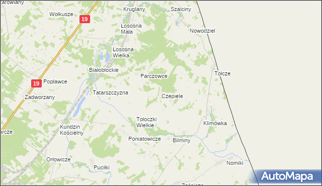 mapa Czepiele, Czepiele na mapie Targeo