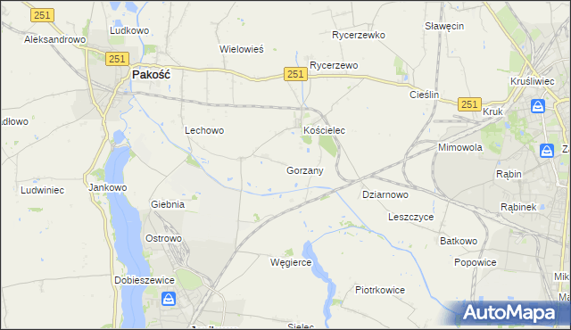 mapa Gorzany, Gorzany na mapie Targeo