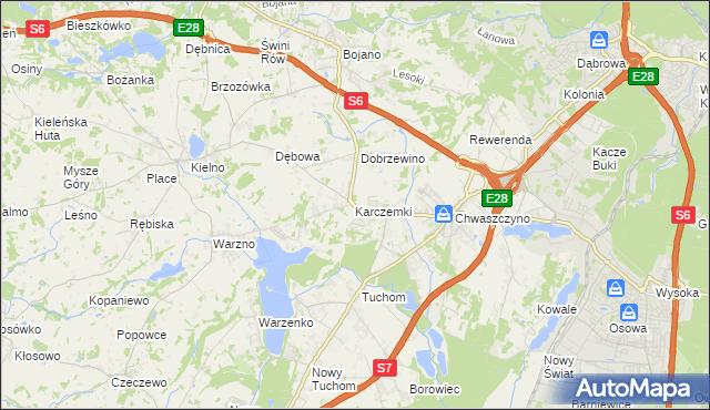 mapa Karczemki gmina Szemud, Karczemki gmina Szemud na mapie Targeo