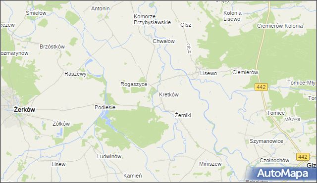 mapa Kretków, Kretków na mapie Targeo