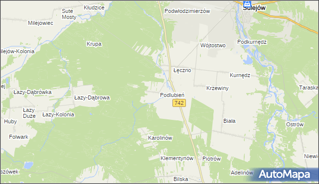 mapa Podlubień, Podlubień na mapie Targeo