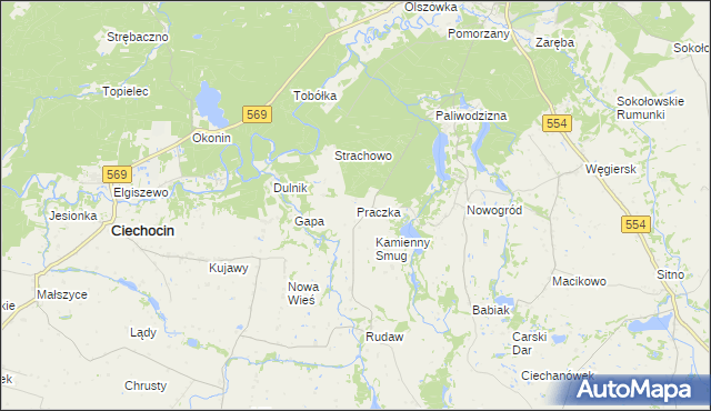 mapa Praczka, Praczka na mapie Targeo