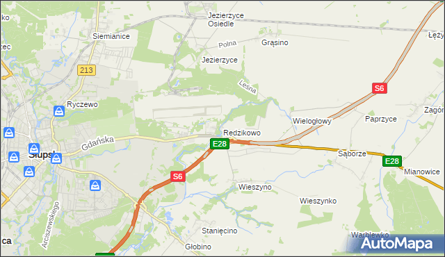 mapa Redzikowo, Redzikowo na mapie Targeo