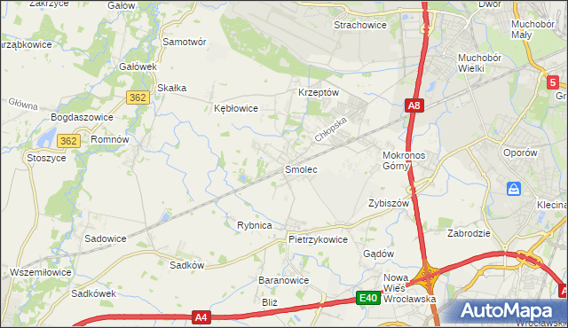 mapa Smolec, Smolec na mapie Targeo