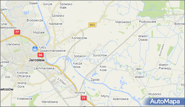 mapa Surochów, Surochów na mapie Targeo