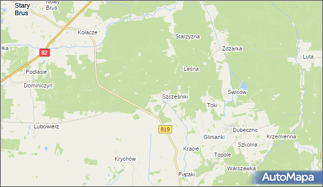 mapa Szcześniki, Szcześniki na mapie Targeo