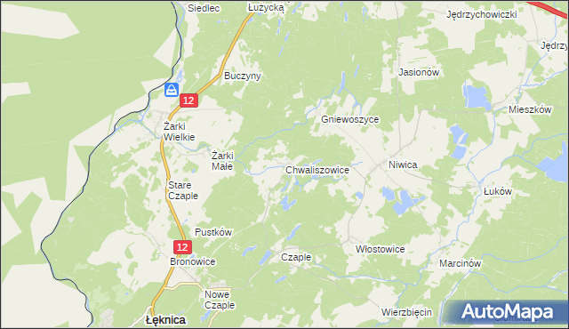 mapa Chwaliszowice, Chwaliszowice na mapie Targeo