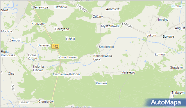 mapa Koszelewska Łąka, Koszelewska Łąka na mapie Targeo