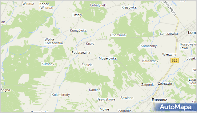 mapa Musiejówka, Musiejówka na mapie Targeo