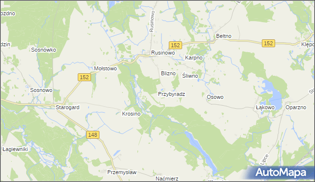 mapa Przybyradz, Przybyradz na mapie Targeo