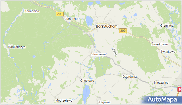 mapa Struszewo, Struszewo na mapie Targeo