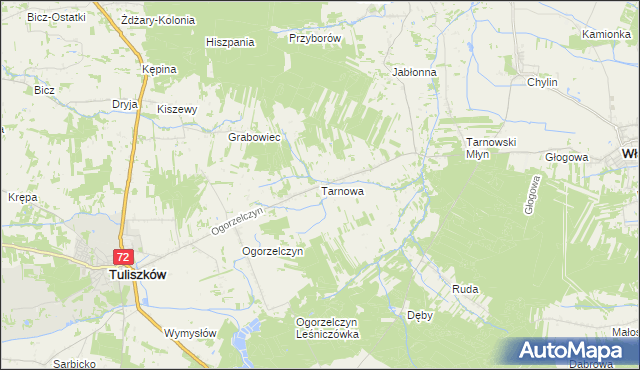 mapa Tarnowa gmina Tuliszków, Tarnowa gmina Tuliszków na mapie Targeo