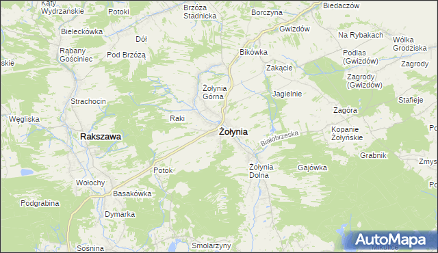 mapa Żołynia, Żołynia na mapie Targeo