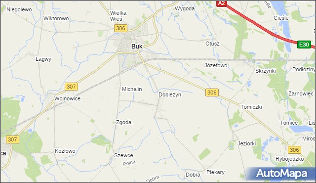 mapa Dobieżyn, Dobieżyn na mapie Targeo