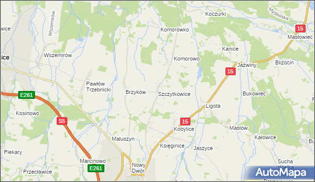 mapa Szczytkowice, Szczytkowice na mapie Targeo