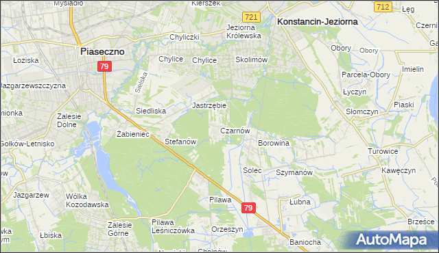 mapa Czarnów gmina Konstancin-Jeziorna, Czarnów gmina Konstancin-Jeziorna na mapie Targeo