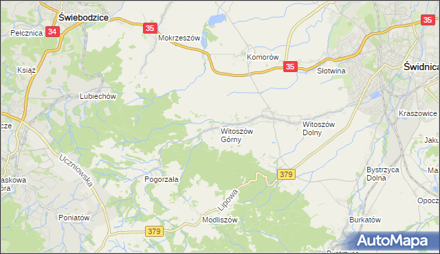 mapa Witoszów Górny, Witoszów Górny na mapie Targeo