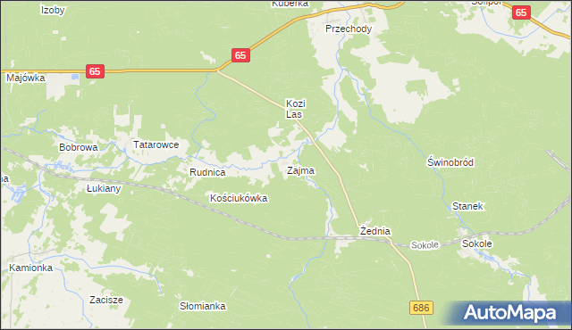 mapa Zajma, Zajma na mapie Targeo