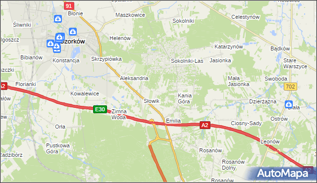 mapa Adolfów gmina Zgierz, Adolfów gmina Zgierz na mapie Targeo