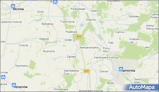 mapa Aleksandrówka gmina Michów, Aleksandrówka gmina Michów na mapie Targeo