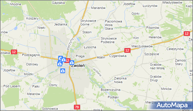 mapa Atalin, Atalin na mapie Targeo