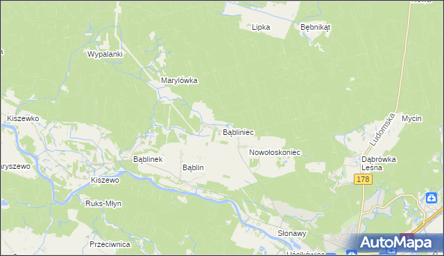 mapa Bąbliniec, Bąbliniec na mapie Targeo