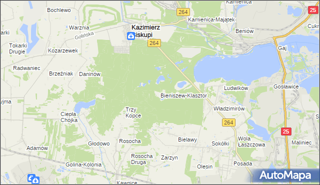 mapa Bieniszew-Klasztor, Bieniszew-Klasztor na mapie Targeo