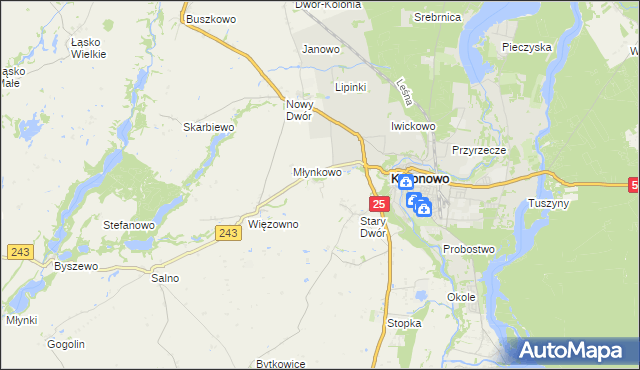 mapa Bieskowo, Bieskowo na mapie Targeo