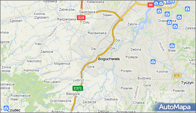 mapa Boguchwała powiat rzeszowski, Boguchwała powiat rzeszowski na mapie Targeo