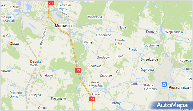 mapa Brudzów, Brudzów na mapie Targeo