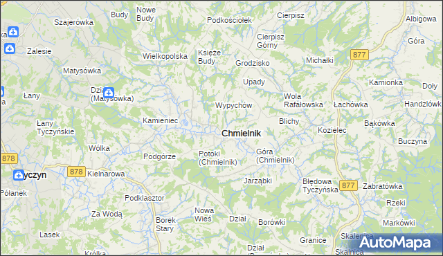 mapa Chmielnik powiat rzeszowski, Chmielnik powiat rzeszowski na mapie Targeo