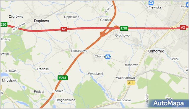 mapa Chomęcice, Chomęcice na mapie Targeo