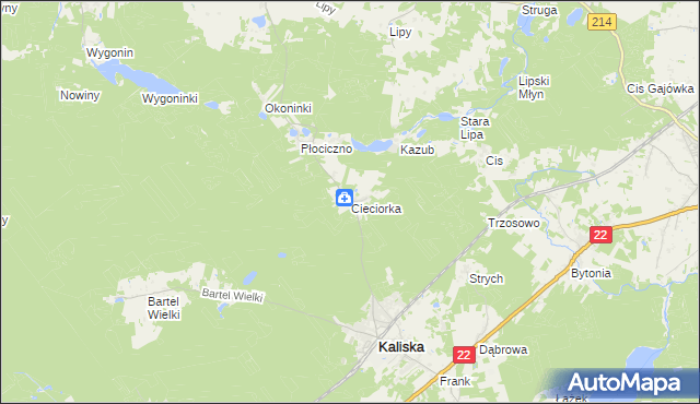 mapa Cieciorka, Cieciorka na mapie Targeo