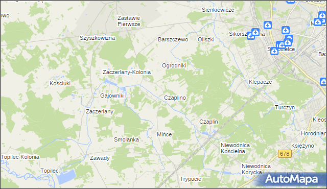 mapa Czaplino gmina Choroszcz, Czaplino gmina Choroszcz na mapie Targeo