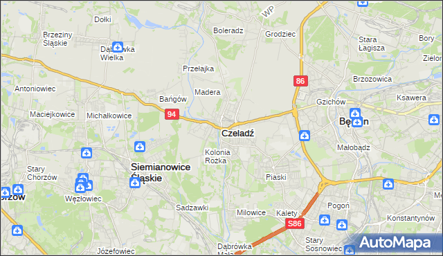 mapa Czeladź, Czeladź na mapie Targeo