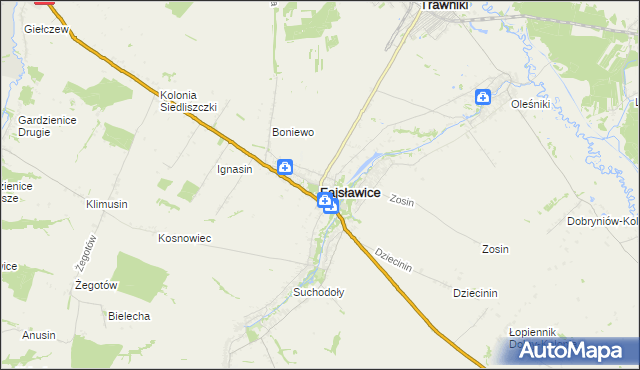 mapa Fajsławice, Fajsławice na mapie Targeo