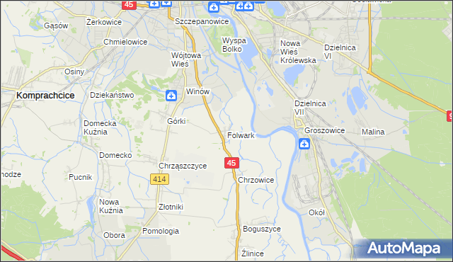 mapa Folwark gmina Prószków, Folwark gmina Prószków na mapie Targeo